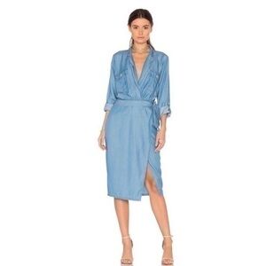Majorelle Chambray Wrap Dress